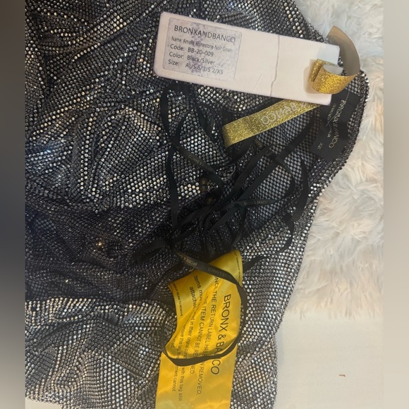 Bronx and Banco Amalia Rhinestone Noir Gown-XS.NWT - Picture 8 of 8